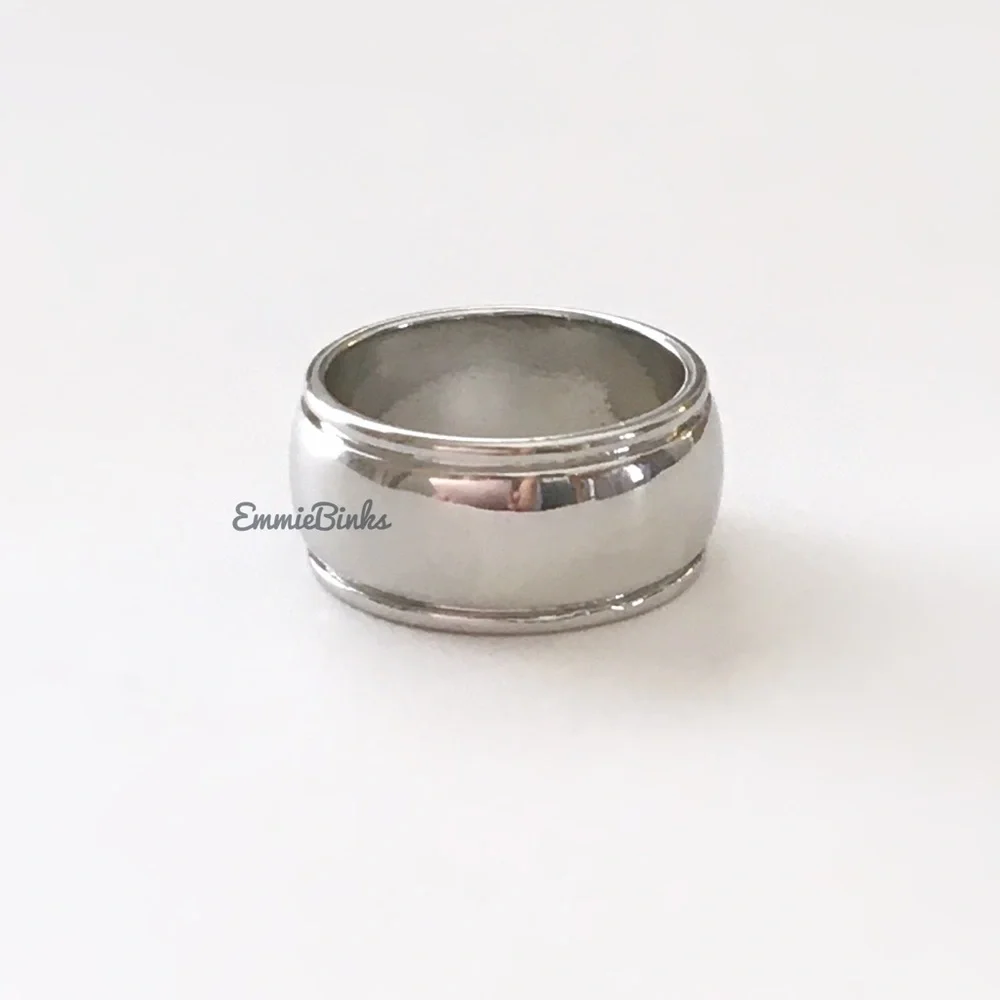 New Wide Band Smooth Polish Silver Gold Copper Band Ring /Chunky Cigar Band Ring - Picture 7 of 16